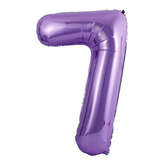 34in  Number 7 Purple Mylar Balloon