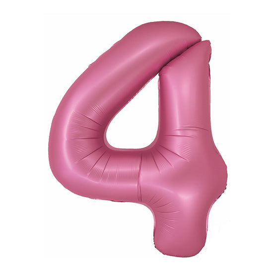34in Number 4 Pink Mylar Balloon