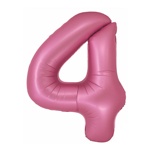 34in Number 4 Pink Mylar Balloon