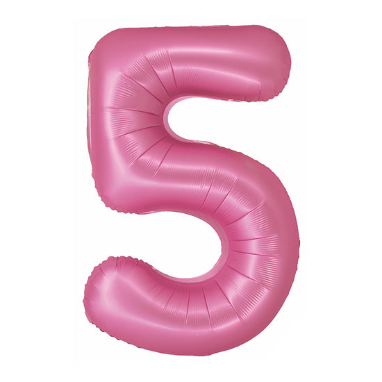 34in Number 5 Pink Mylar Balloon
