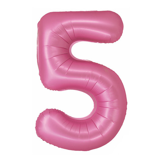 34in Number 5 Pink Mylar Balloon