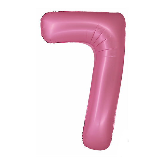 34in Number 7 Pink Mylar Balloon