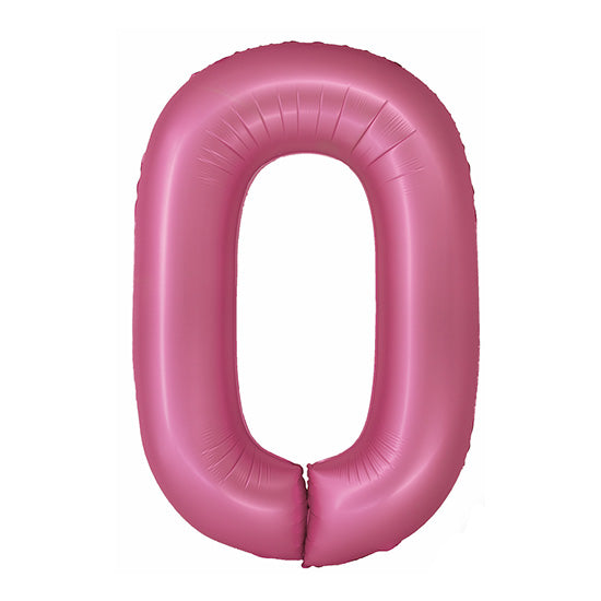 34in Number 0 Pink Mylar Balloon