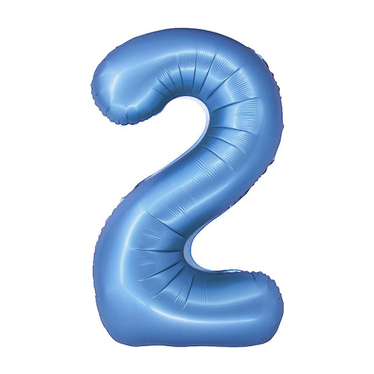 34in Number 2 Blue Mylar Balloon