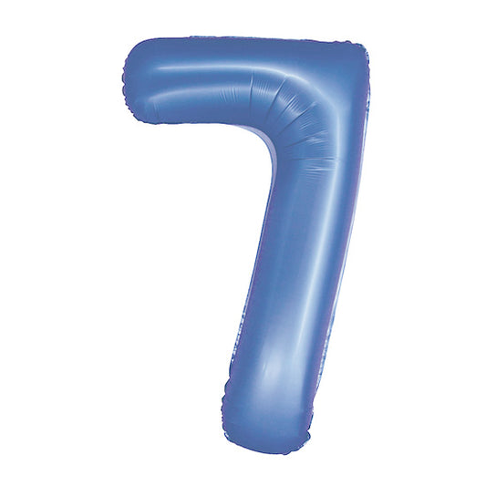 34in Number 7 Blue Mylar Balloon