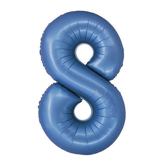 34in Number 8 Blue Mylar Balloon