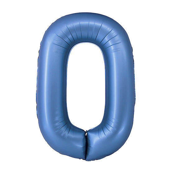 34in Number 0 Blue Mylar Balloon