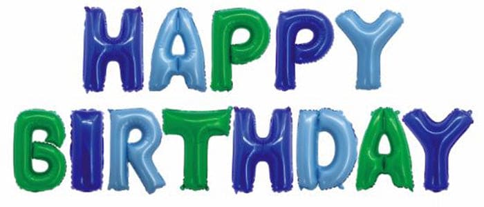 Happy Birthday Mixed Color Letters 16in Balloons
