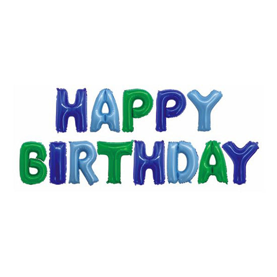 Happy Birthday Mixed Color Letters 16in Balloons