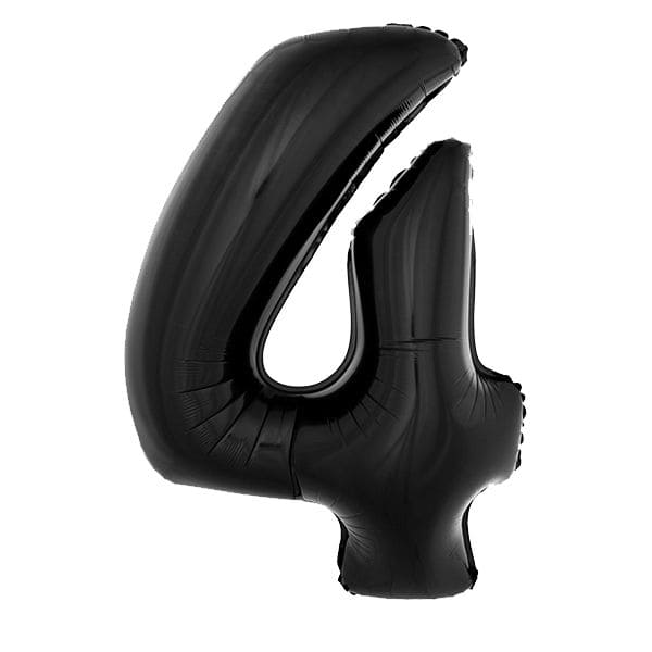 40in Number 4 Black Mylar Balloon