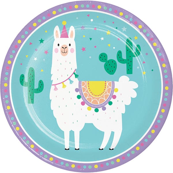 Llama Party 9in Round Dinner Paper Plates