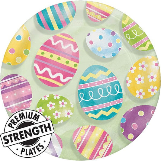 Eggsciting Easter 9in Round Dinner Paper Plates 8 Ct