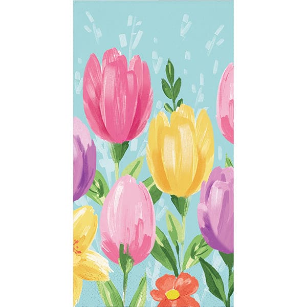 Tulip Blooms Paper Guest Towels 16 Ct