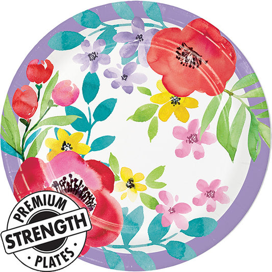 Spring Poppies 9in Round Dinner Paper Plates 8ct