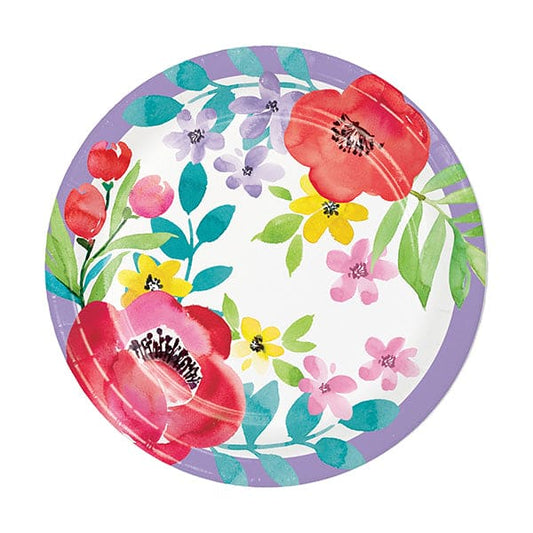 Spring Poppies 7in Round Luncheon Paper Plates 16ct