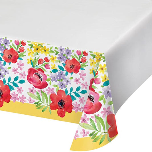 Spring Poppies 54in x 102in Paper Table Cover