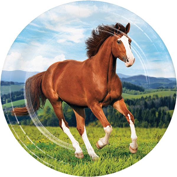 Horse and Pony 9in Round Dinner Paper Plates
