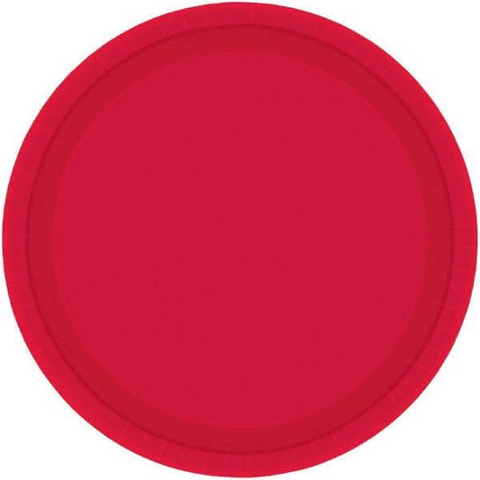 Apple Red 10.5in Round Banquet Paper Plates 20 Ct