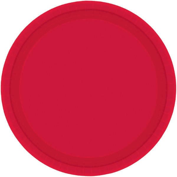 Apple Red 10.5in Round Banquet Paper Plates 20 Ct