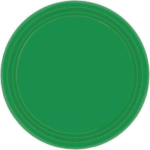 Festive Green 10.5in Round Banquet Paper Plates 20 Ct
