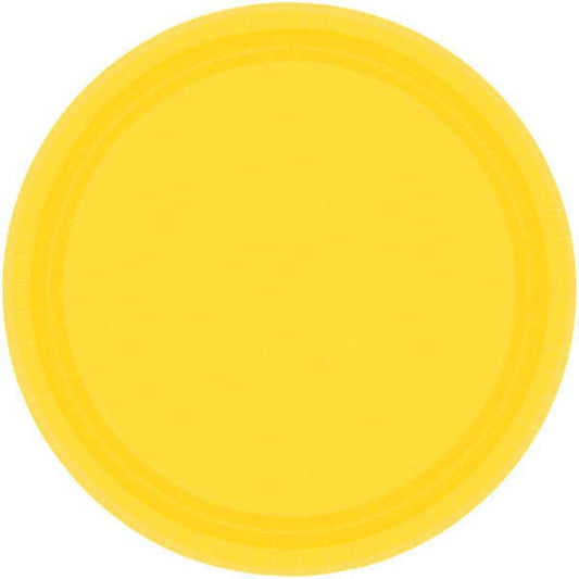 Yellow Sunshine 10.5 Round Banquet Paper Plates 20 Ct