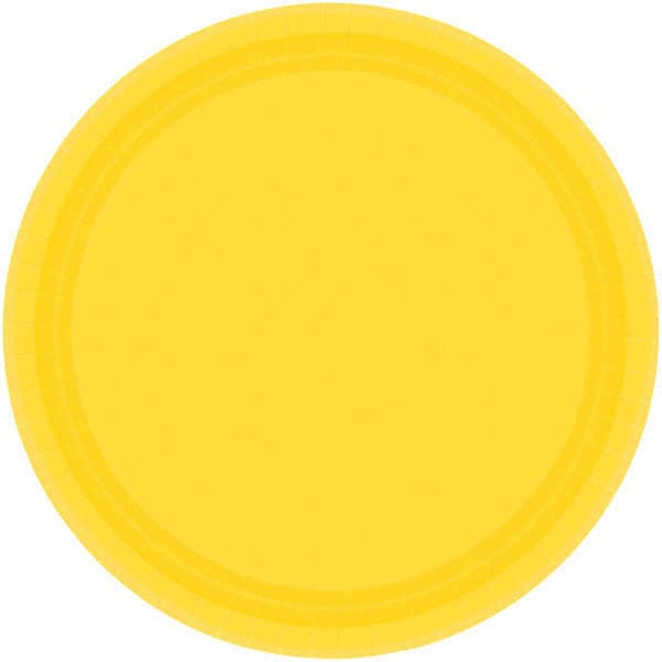 Yellow Sunshine 10.5 Round Banquet Paper Plates 20 Ct