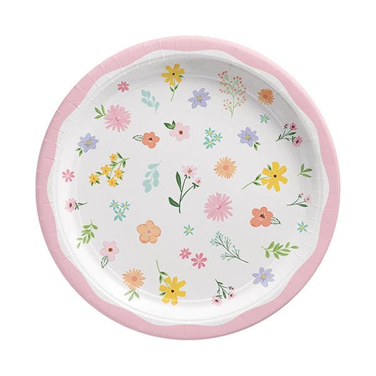 Springtime Blooms 7in Round Luncheon Paper Plates 8 Ct