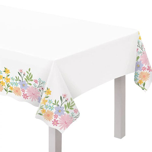 Springtime Blooms 54in x 102in Plastic Table Cover