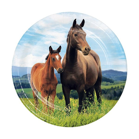 Horse and Pony 7in Round Luncheon Paper Plates