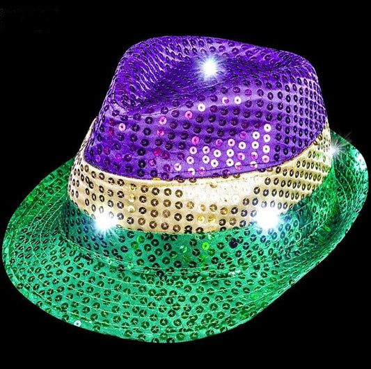 Mardi Gras Lite up Fedora