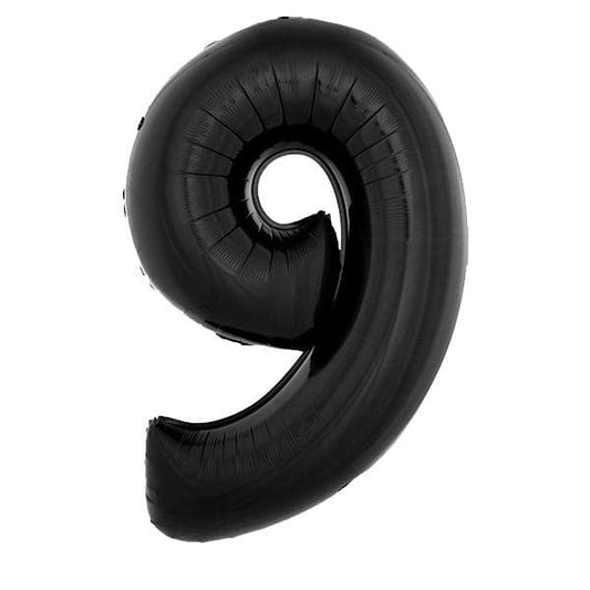 40in Number 9 Black Mylar Balloon