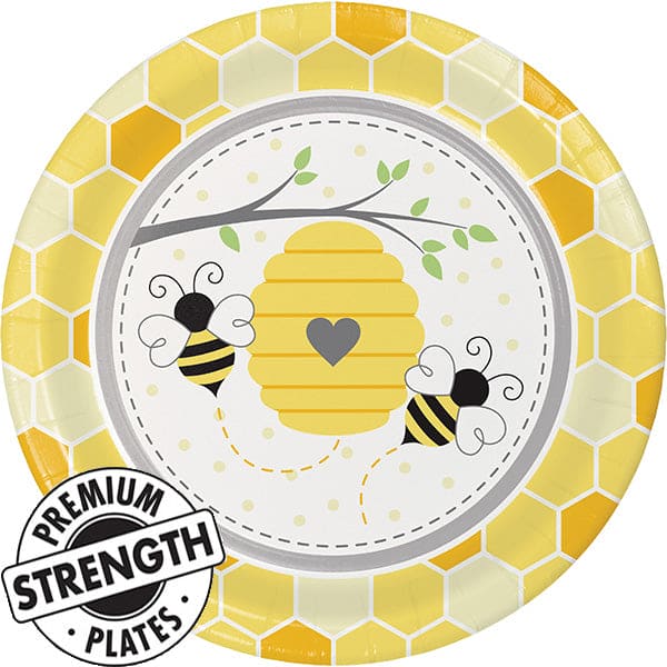 Bumblebee Baby 8.75in Round Dinner Paper Plates