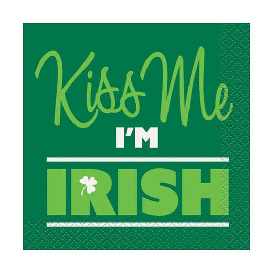 Kiss Me I'm Irish Beverage Napkins 16ct
