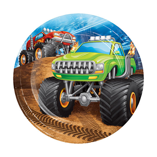 Monster Truck Rally 7in Round Luncheon Paper Plates