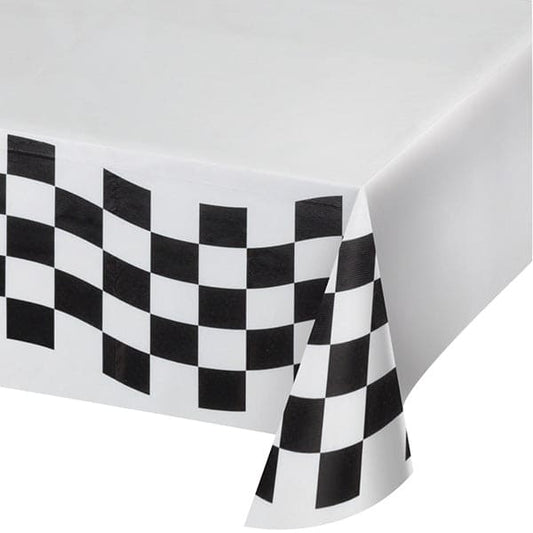 Black & White Check 54 x 102in Paper Table Cover