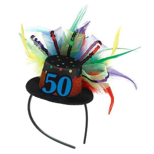 50th Birthday Mini Top Hat Headband