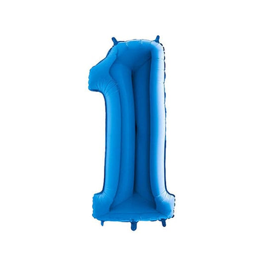 40in Number 1 Blue Mylar Balloon