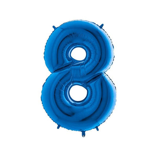 40in Number 8 Blue Mylar Balloon