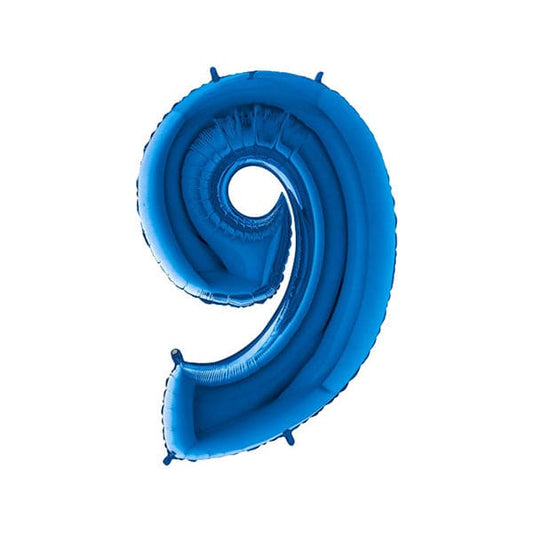 40in Number 9 Blue Mylar Balloon