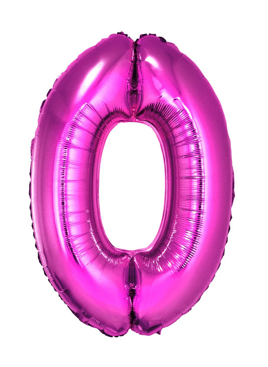 40in Number 0 Pink Mylar Balloon