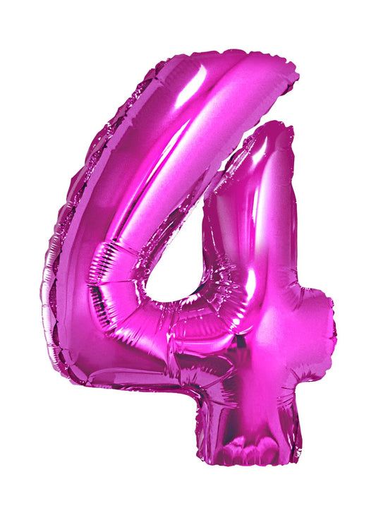 40in Number 4 Pink Mylar Balloon