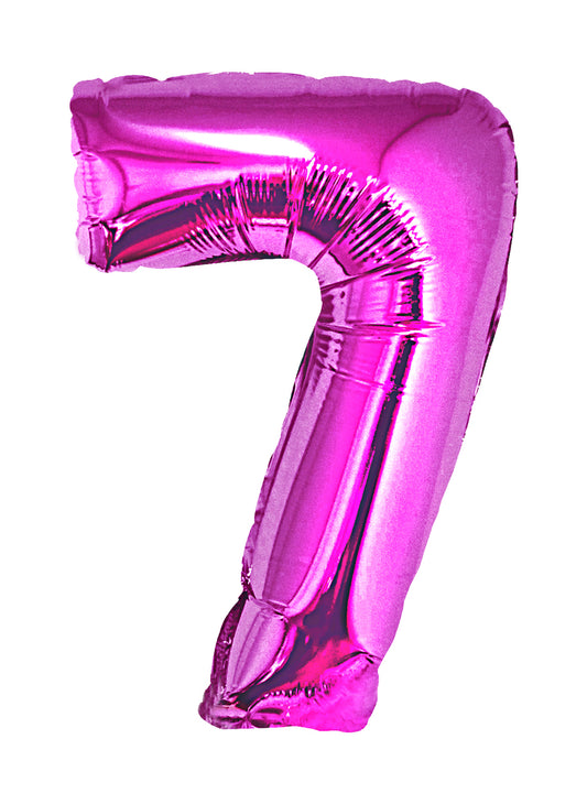 40in Number 7 Pink Mylar Balloon