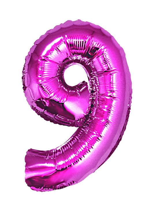 40in Number 9 Pink Mylar Balloon