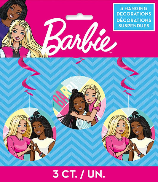 Barbie 26in Hanging Swirl Decorations 3Ct