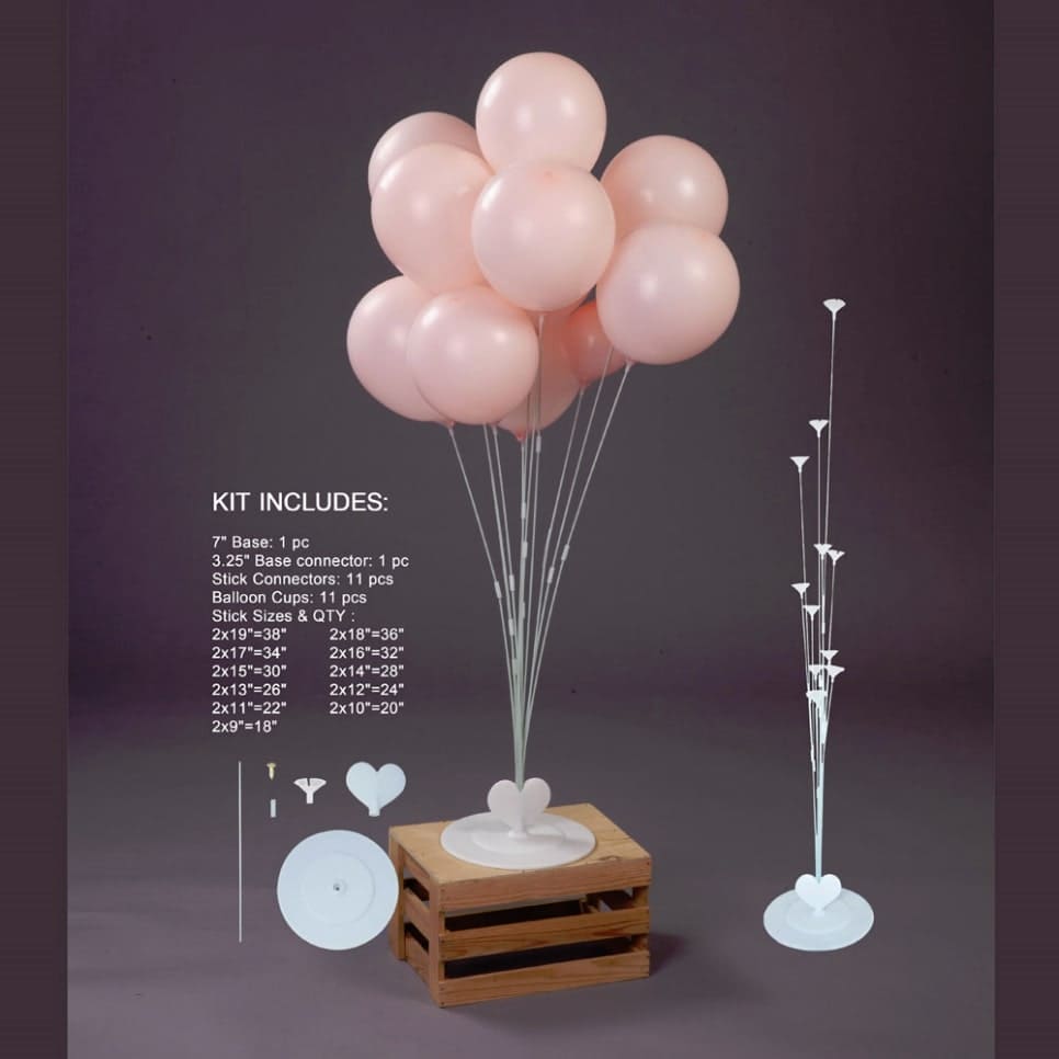 Balloon Cluster Heart Stand 40 inch Kit