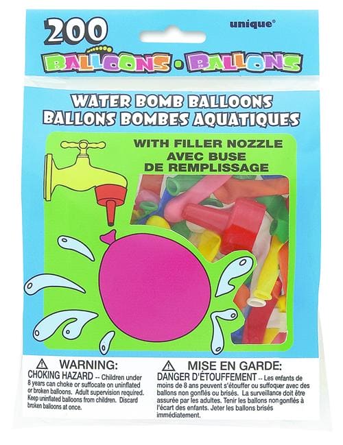 Water Bomb Balloons w/Filler Nozzle