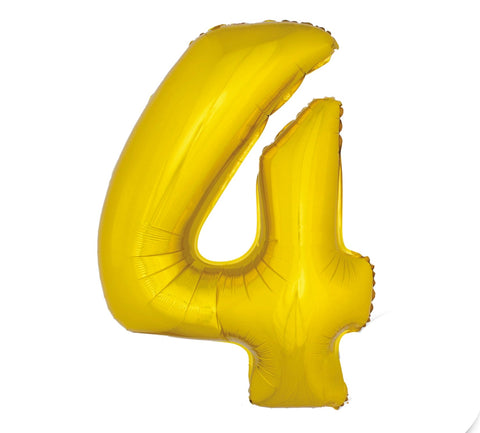 40in Number 4 Gold Mylar Balloon