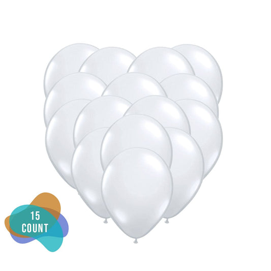 12" White Latex Balloons 15ct