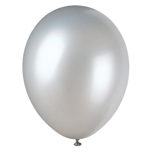 12" Pearl Silver Latex Balloons 12ct