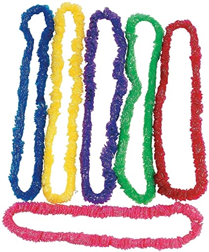 Plastic Hawaii Leis Plastic Assorted Colors 1ct.